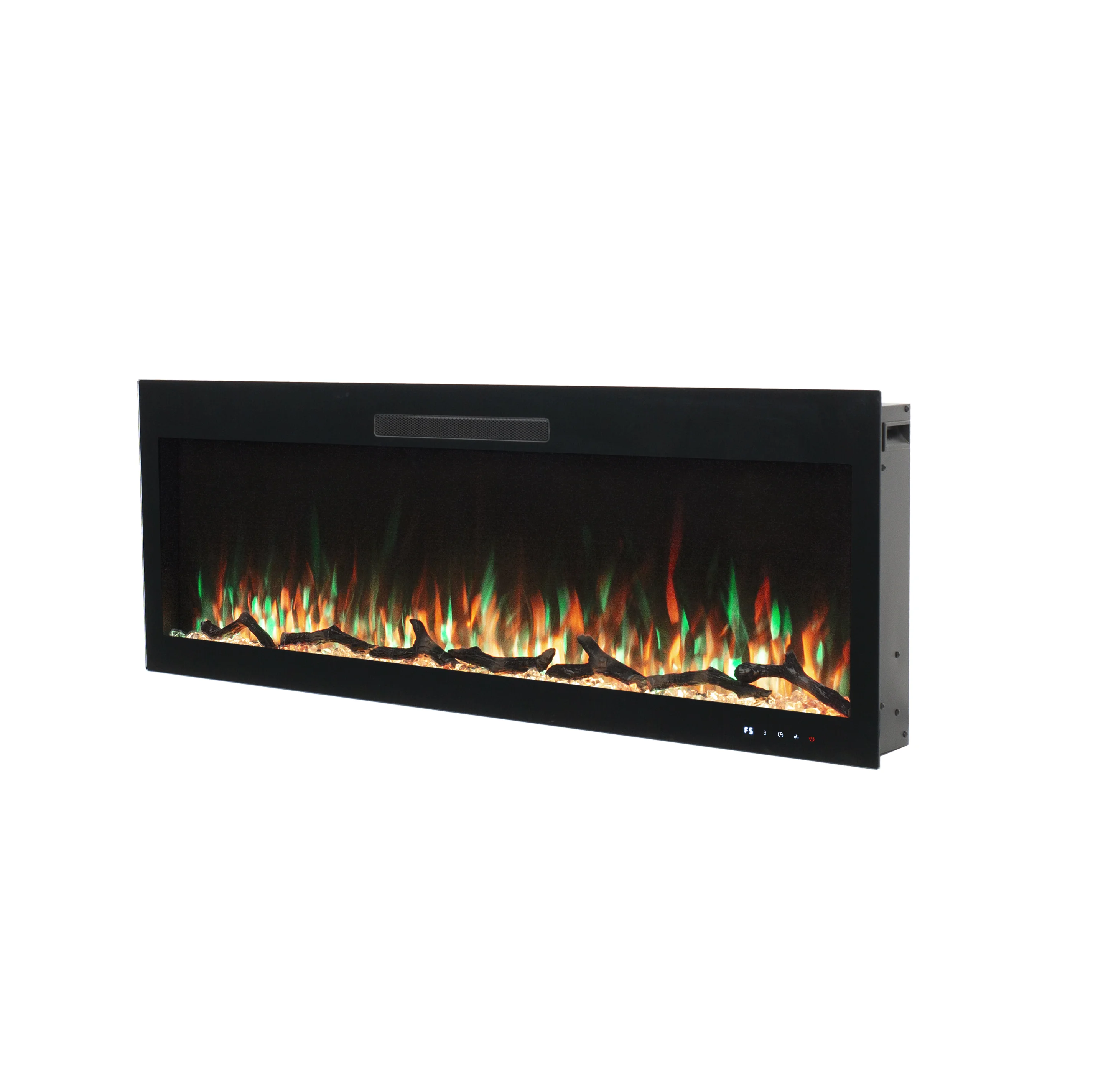 Sleek Electric Fireplace Slim Design with Realistic Flame & Customized Illumination