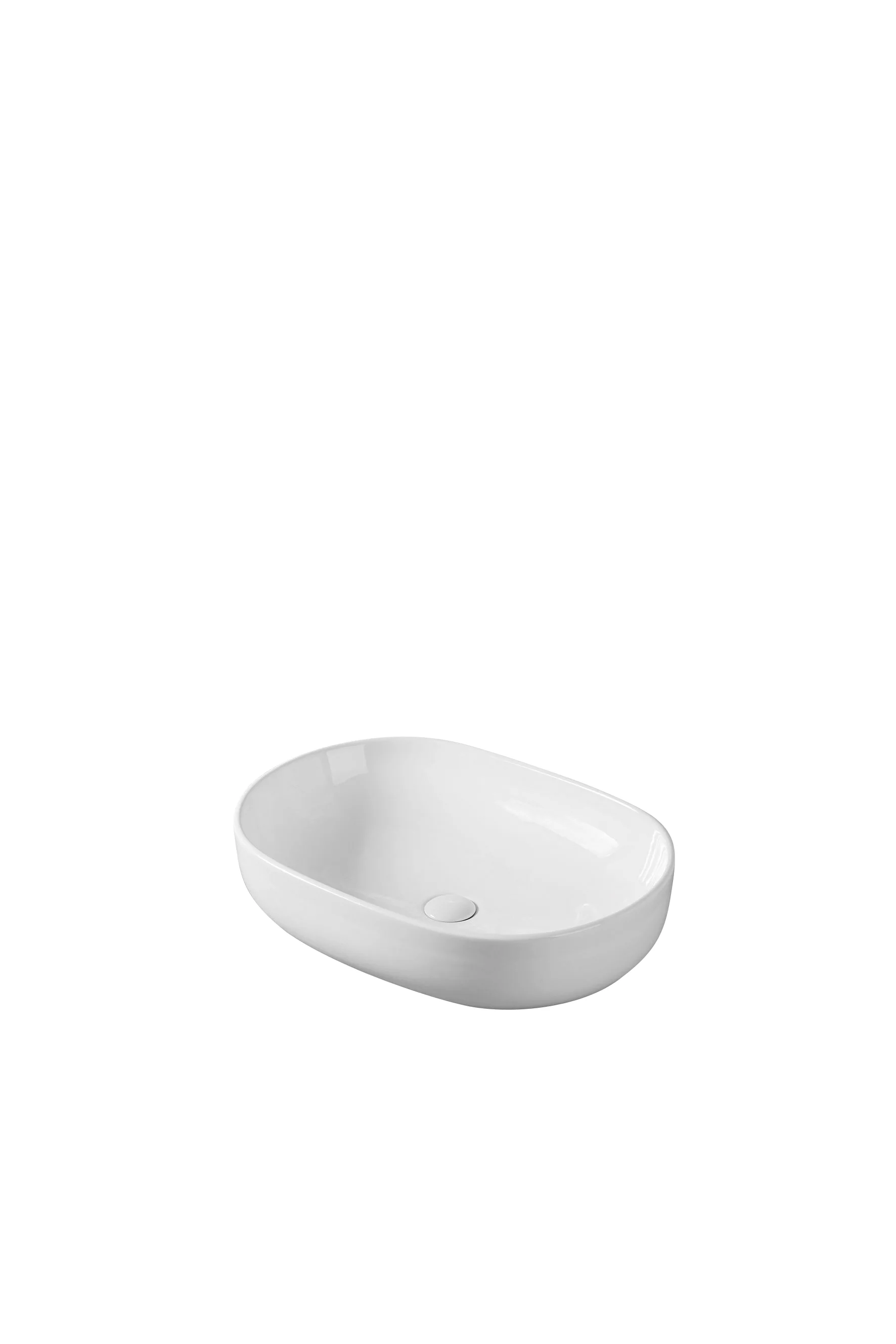 Modern Oval Ceramic Countertop Basin – White