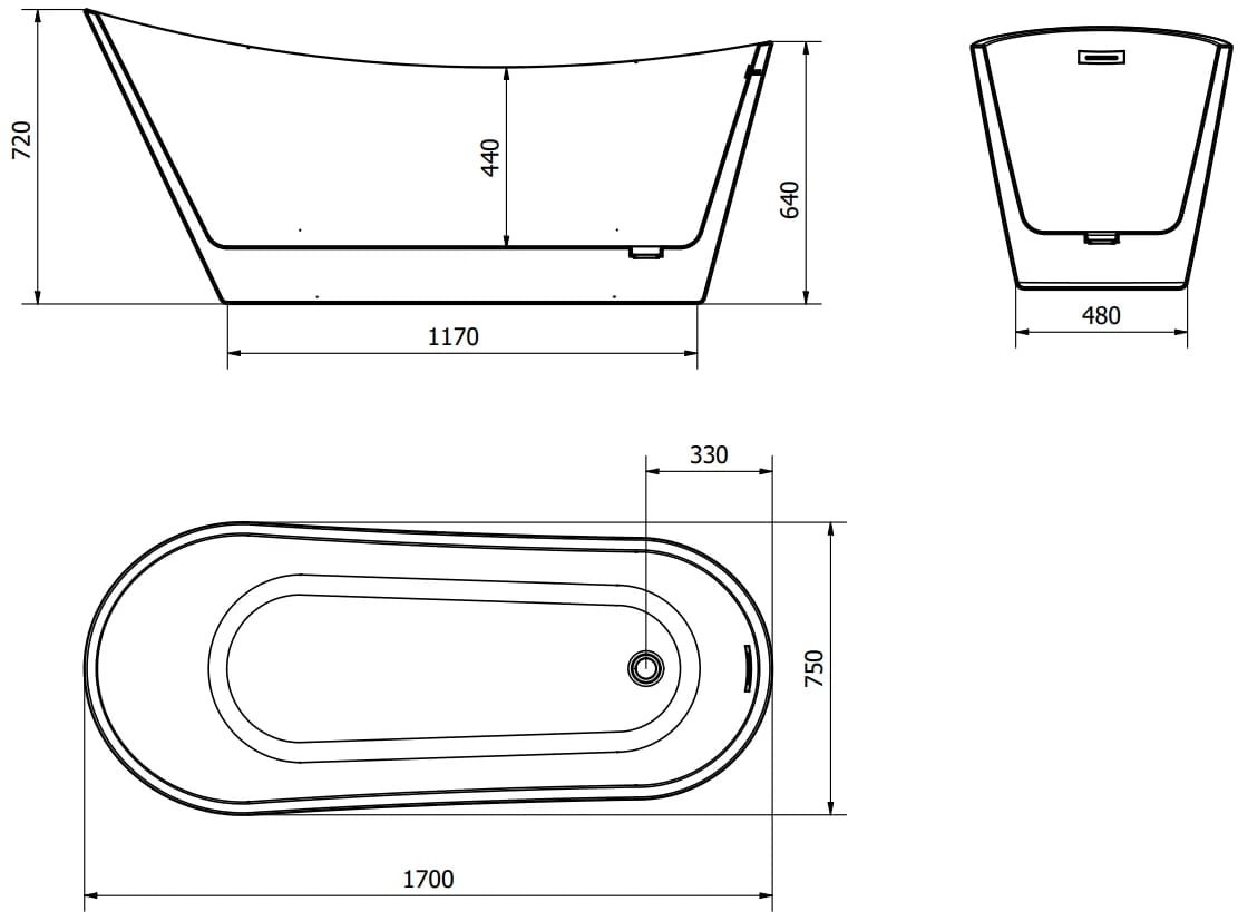 Bath Tub 1700mm