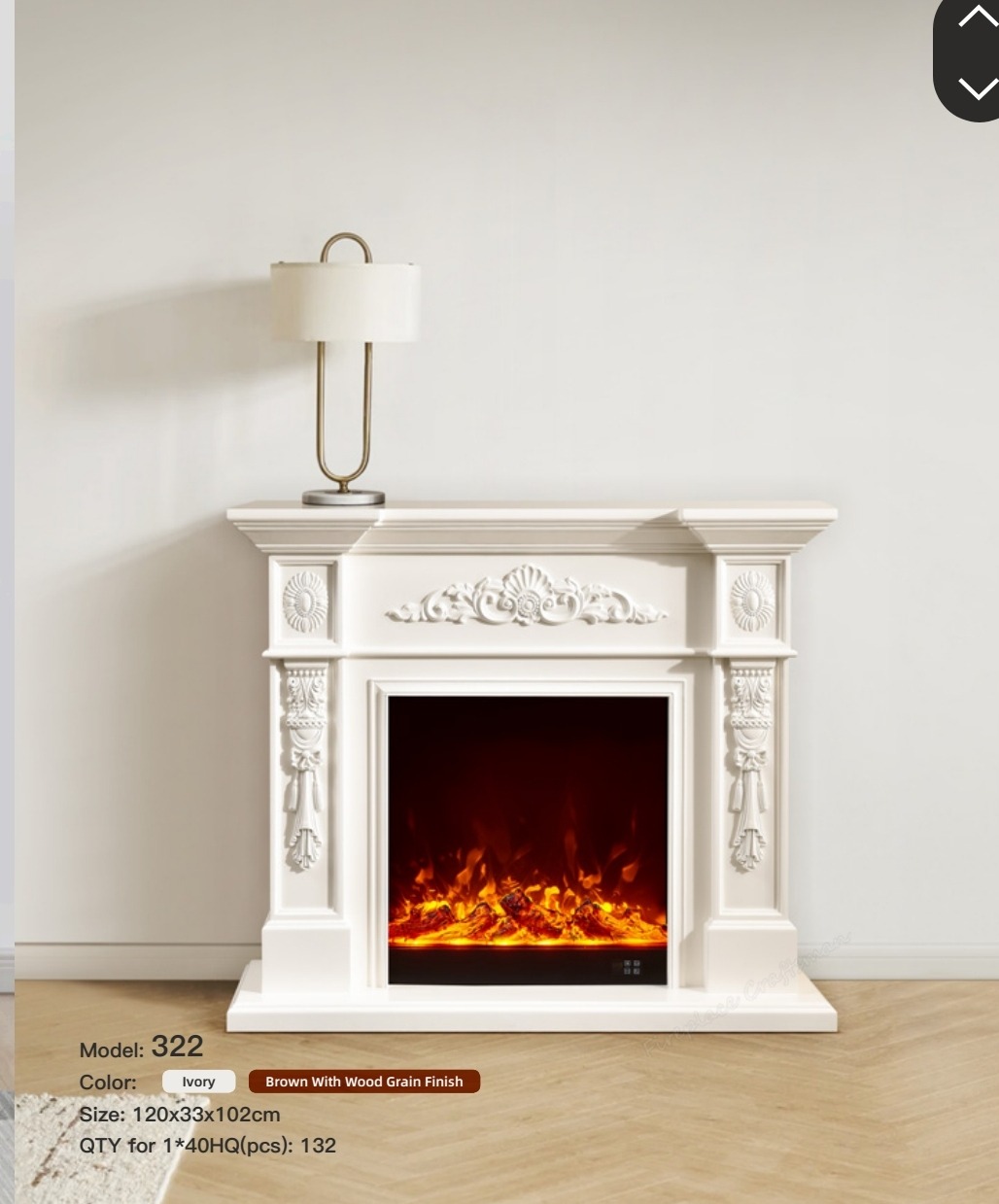 MBP Series Electric Fireplace Mantel – Model 322