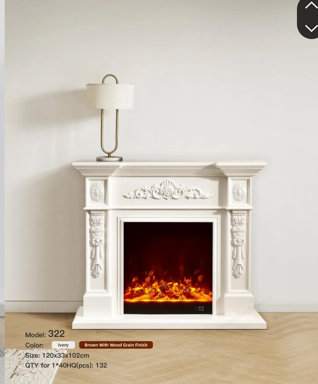MBP Series Electric Fireplace Mantel – Model 322