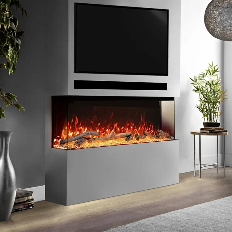 SAA 1270MM  3 Sided Wall Mounted and Recessed/ Insert Electric Fireplace Heater