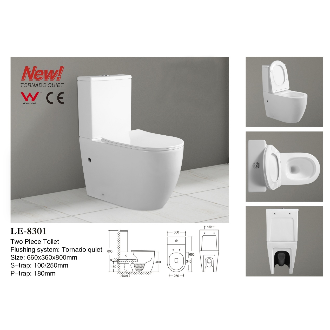 Toilet LE-8301MB and Matt Grey/WHITE