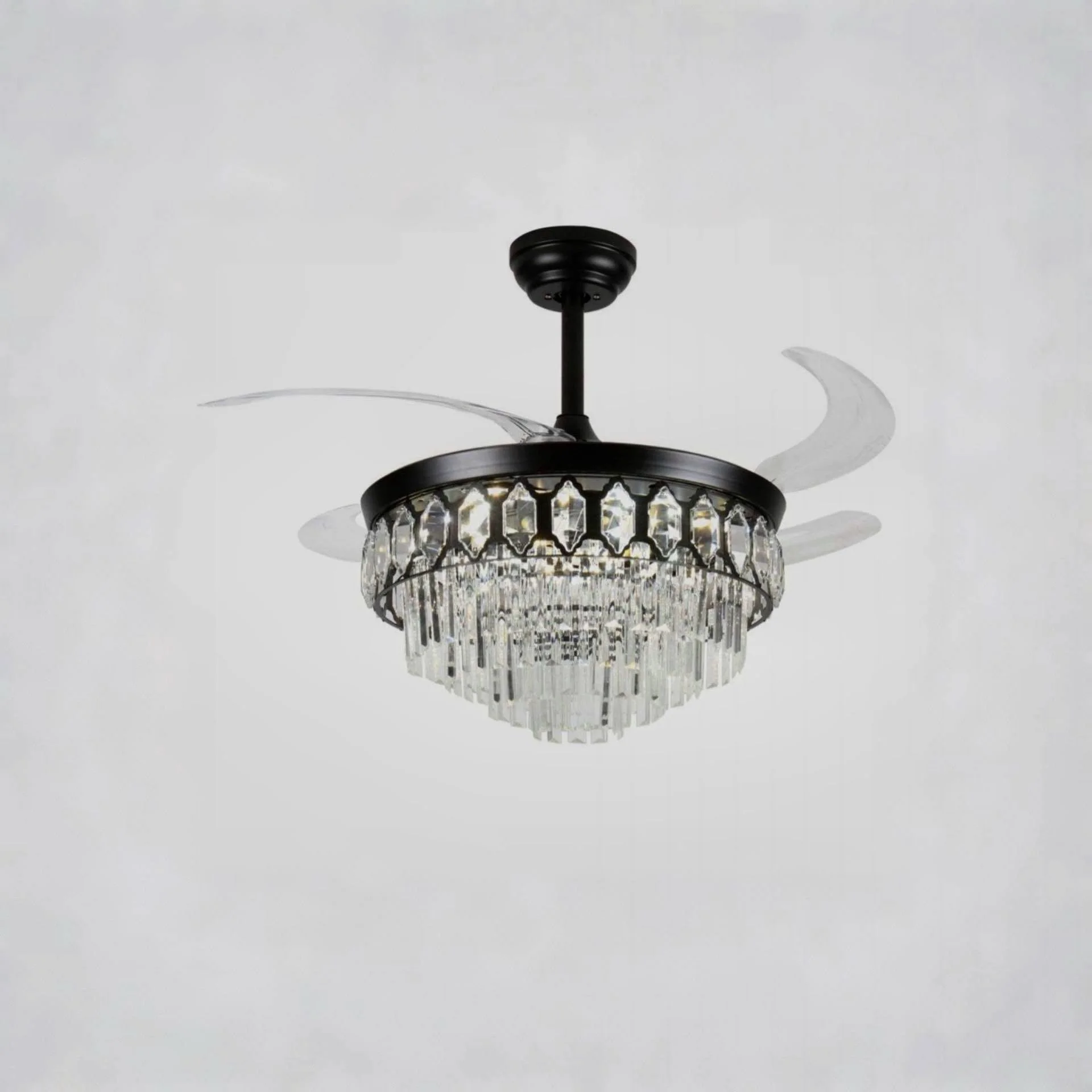 TAKING ADVACE ORDERS  -Black Crystal Chandelier Ceiling Fan